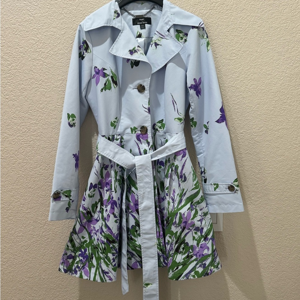 Floral Trench Coat with Belt
